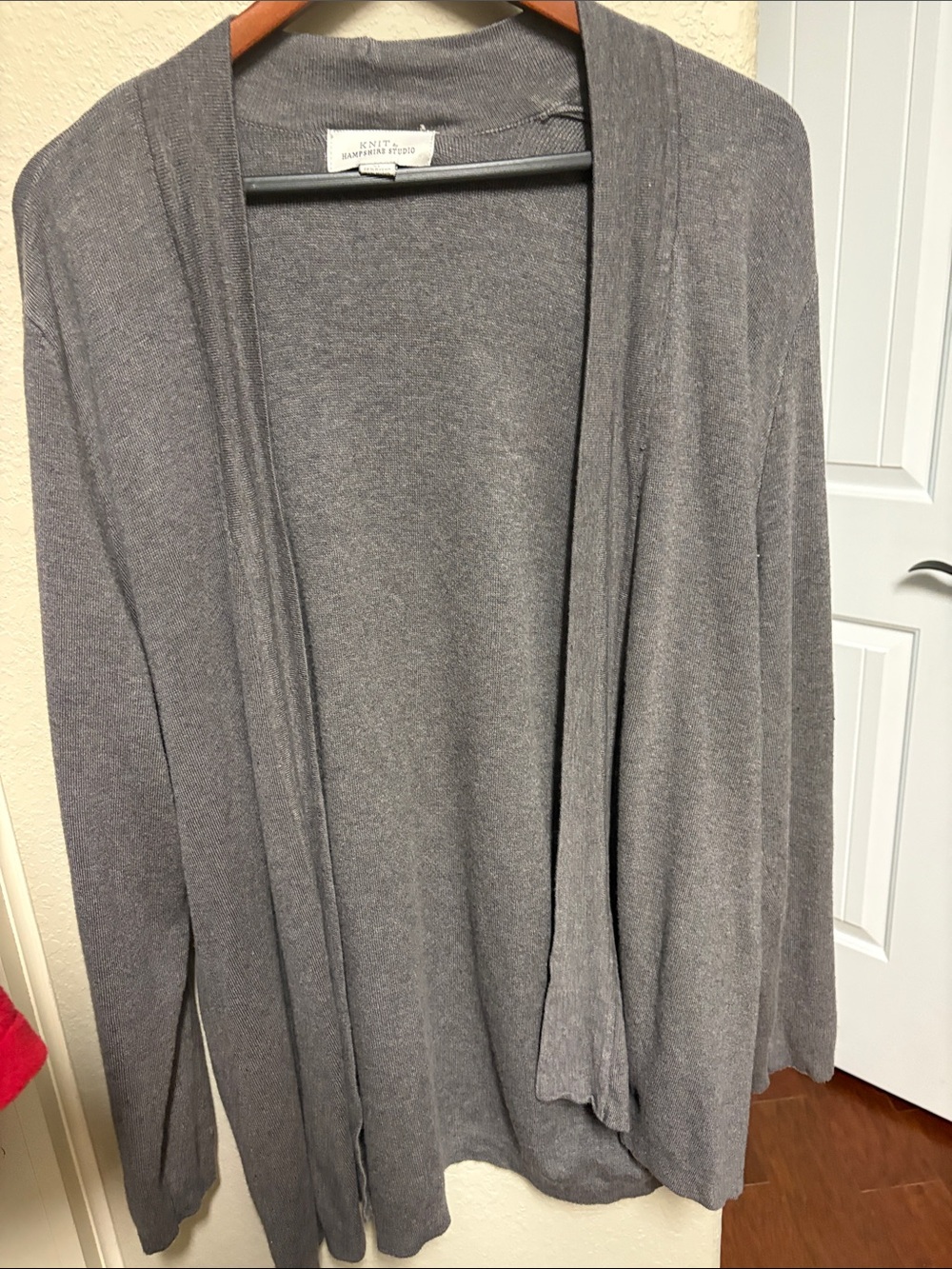 Knit Essentials Open-Front Gray Women's Cardigan Sweater